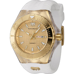 Technomarine Men's Watch - Cruise Monogram Gold Tone Dial White Strap | TM-122014