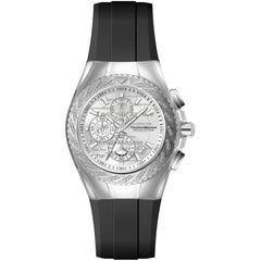 Technomarine Men's Watch - Cruise Glitz Chrono Silver Dial Black Strap | TM-125014