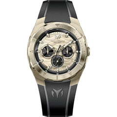Technomarine Men's Watch - Cruise Gold Tone and Black Dial Rubber Strap | TM-125025