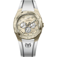 Technomarine Men's Watch - Cruise Gold and Silver Tone Dial Rubber Strap | TM-125026