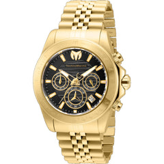 Technomarine Men's Watch - Manta Ray Chrono Black Dial Yellow Gold Steel | TM-219023