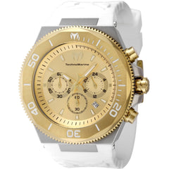 Technomarine Men's Watch - Manta Ocean Gold Dial White Silicone Strap | TM-224017