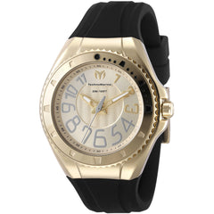 Technomarine Women's Watch - Lusso Mare Gold Dial Black Silicone Strap | TM-225050