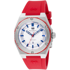 Technomarine Women's Watch - Coral Legacy Quartz Silver Dial Red Strap | TM-416051