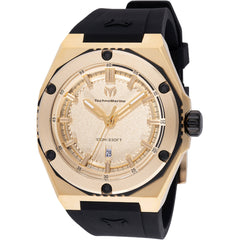 Technomarine Men's Watch - Coral Legacy Quartz Gold Dial Black Strap | TM-416069