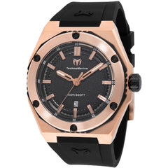 Technomarine Men's Watch - Coral Legacy Quartz Black Dial Silicone Strap | TM-416071