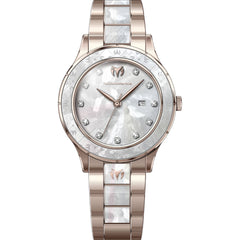 Technomarine Women's Watch - Seafoam Glow White Dial Two Tone Bracelet | TM-725059