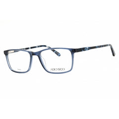 Adensco Men's Eyeglasses - Blue Crystal Acetate Rectangular Frame | AD 133 0OXZ 00