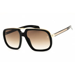 David Beckham Men's Sunglasses - Black/Gold Rectangular Frame | DB 7101/S 02M2 HA