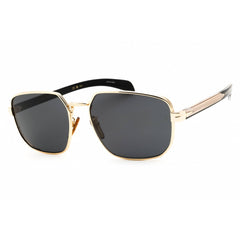 David Beckham Men's Sunglasses - Gold/Black Rectangular Frame | DB 7121/G/S 0RHL IR
