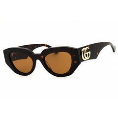 Gucci Women's Sunglasses - Havana Acetate Full Rim Cat Eye Shape Frame | GG1421S 002
