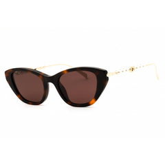 Gucci Women's Sunglasses - Havana/Gold/Brown Acetate Cat Eye Shape Frame | GG1968S 003