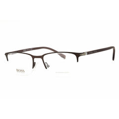 Hugo Boss Men's Eyeglasses - Matte Brown Metal Rectangular Frame | 1007/IT 04IN 00