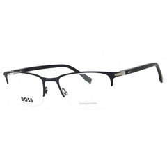Hugo Boss Men's Eyeglasses - Matte Blue Metal Rectangular Shape Frame | 1007/IT FLL 00