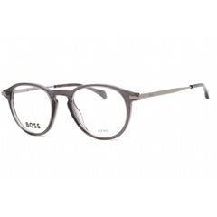 Hugo Boss Men's Eyeglasses - Grey Acetate Round Shape Full Rim Frame | 1093/IT 0KB7 00