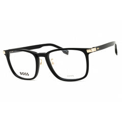 Hugo Boss Men's Eyeglasses - Black/Gold Acetate Rectangular Frame | 1408/F 02M2 00