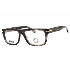 Hugo Boss Men's Eyeglasses - Grey Horn Plastic Rectangular Shape Frame | 1503 02W8 00