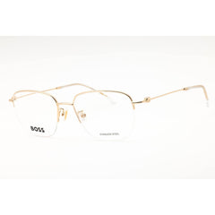 Hugo Boss Men's Eyeglasses - Gold Metal Oval Shape Half Rim Frame | 1544/F 0J5G 00