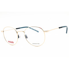 Hugo Men's Eyeglasses - Gold/Blue Metal Round Shape Full Rim Frame | HG 1122 0LKS 00