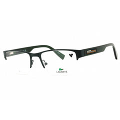 Lacoste Men's Eyeglasses - Matte Green Rectangular Metal Half Rim Frame | L2299 301