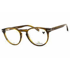 Lacoste Men's Eyeglasses - Round Striped Khaki Acetate Full Rim Frame | L2966 275