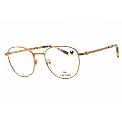 Lacoste Men's Eyeglasses - Round Shape Amber Gold Metal Full Rim Frame | L2312 750
