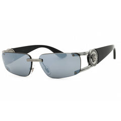Versace Unisex Sunglasses - Rectangular Shape Grey/Black Metal Frame | VE2291 10006G