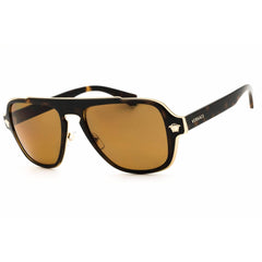 Versace Men Sunglasses - Havana Metal Full Rim Aviator Shape Frame | 0VE2199 1252LA