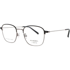 1880-Morel Men's Eyeglasses - Black/Silver Metal/Acetate Square Frame | 60129M NG07