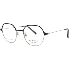 1880-Morel Unisex Eyeglasses - Black/Silver Metal/Acetate Full Rim Frame | 60130M NG11
