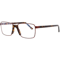 Andy Wolf Men's Eyeglasses - Brown Metal/Acetate Square Shape Full Rim Frame | MOORE E