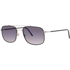 Andy Wolf Men's Sunglasses - Silver/Black Metal Full Rim Frame | AMON H SUN COL A