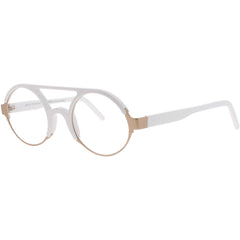 Andy Wolf Unisex Eyeglasses - Gold Metal/Acetate Oval Shape Full Rim Frame | CHEN E
