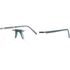 Andy Wolf Unisex Eyeglasses - Gunmetal/Opaque Forest Green Rimless Frame | GAWECKI E
