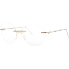 Andy Wolf Unisex Eyeglasses - Gold Metal/Acetate Oval Shape Rimless Frame | IGNACIO D