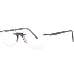 Andy Wolf Unisex Eyeglasses - Gunmetal Metal/Acetate Oval Rimless Frame | IGNACIO E
