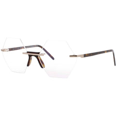 Andy Wolf Unisex Eyeglasses - Brown Metal/Acetate Geometric Shape Frame | TRISTAN B