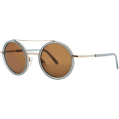 Andy Wolf Unisex Sunglasses - Light Gold/Blue Round Full Rim Frame | BLISS SUN COL H
