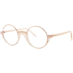 Andy Wolf Women's Eyeglasses - Brown Metal/Acetate Round Shape Full Rim Frame | 5041 L