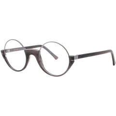 Andy Wolf Women's Eyeglasses - Grey Metal/Acetate Round Shape Full Rim Frame | 5041 M
