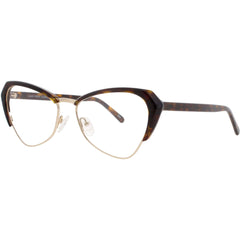 Andy Wolf Women's Eyeglasses - Brown Metal/Acetate Cat Eye Full Rim Frame | 5047 B