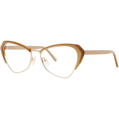 Andy Wolf Women's Eyeglasses - Brown Metal/Acetate Cat Eye Full Rim Frame | 5047 N