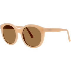 Andy Wolf Women's Sunglasses - Tan Acetate Round Shape Full Rim Frame | ZORA SUN COL G