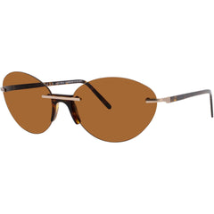 Andy Wolf Women's Sunglasses - Brown Metal/Acetate Rimless Frame | ZURI SUN COL B