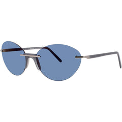 Andy Wolf Women's Sunglasses - Blue Metal/Acetate Oval Rimless Frame | ZURI SUN COL C