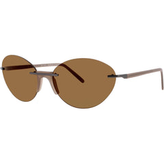 Andy Wolf Women's Sunglasses - Brown Metal/Acetate Rimless Frame | ZURI SUN COL D