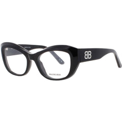 Balenciaga Women's Eyeglasses - Black Acetate Cat Eye Full Rim Frame | BB0398O 001