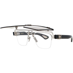 Bugatti Men's Sunglasses - Black/White Gold Metal Square Full Rim Frame | 01BRX WG