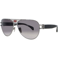 Bugatti Men's Sunglasses - Black/Gunmetal Metal Aviator Shape Full Rim Frame | 11 BGM