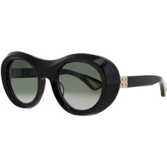 Bugatti Women's Sunglasses - Black/Gold Acetate Oval Shape Full Rim Frame | 03 BK/WG